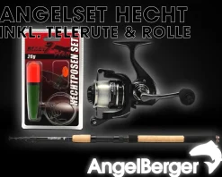 Angel Berger Tele Angelset Hecht Rute Rolle mit Zubehör Angelsets