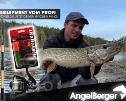 Angel Berger Tele Angelset Hecht Rute Rolle mit Zubehör Angelsets