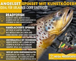 Angel Berger Tele Spinset komplett Angelset Raubfisch mit Kunstködersortiment Angelrute Angelrolle mit Angelköder Angelsets