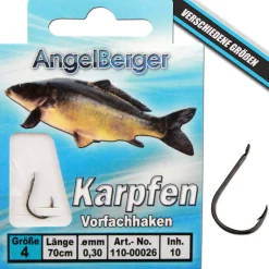Angel Berger Vorfachhaken Karpfen Angelhaken gebundene Haken Angelhaken  Friedfischangeln