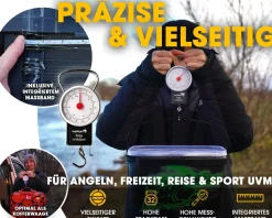 Angel Berger Waage mit Maßband bis 32 kg Hängewaage Anglerwaage Fischwaage Zugwaage Angeln Friedfischangeln
