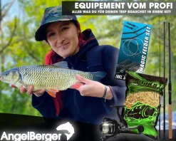 Angel-Berger Feeder Angelset Feederrute Rolle mit Zubehör Futterkorb Angelrute Angelsets