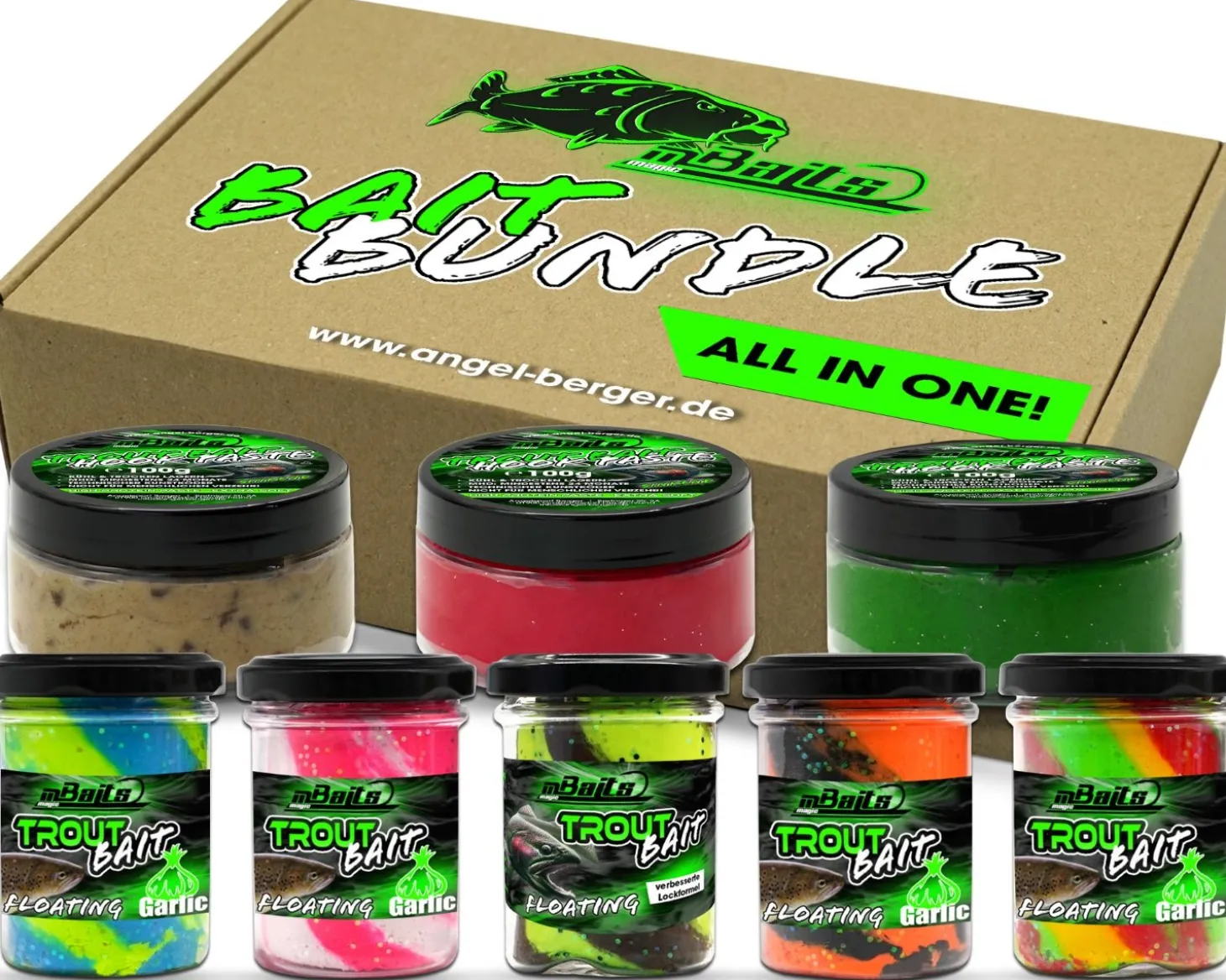 Magic Baits Bait Bundle Trout Bait All in One Forellenteig Set Vorteilspack Troutbait Sparbundle Forellenpaste Angelteig schwimmend sinkend Angelköder