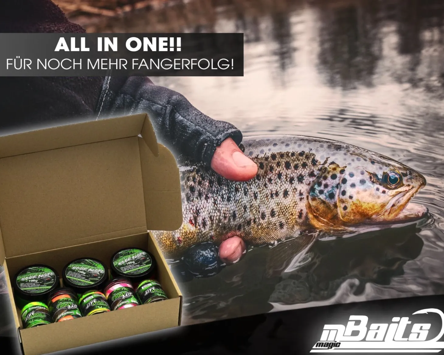 Magic Baits Bait Bundle Trout Bait All in One Forellenteig Set Vorteilspack Troutbait Sparbundle Forellenpaste Angelteig schwimmend sinkend Angelköder