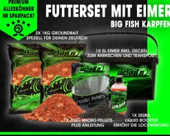 Magic Baits Big Fish Futterset mit Eimer Groundbait Liquid Pellets Futtermittel