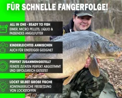 Magic Baits Big Fish Futterset mit Eimer Groundbait Liquid Pellets Futtermittel