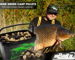 Magic Baits Black & White Carp Pellets 20mm 4 Kg im Eimer Karpfenpellets with Bucket Futterpellets Karpfen Pellet Mix Feeder Halibut Pellet Karpfenköder  Futtermittel