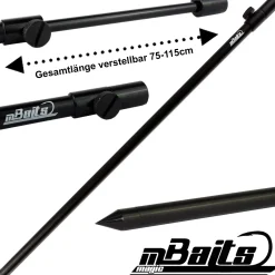 Magic Baits Black Bankstick 75-115cm verstellbar Karpfen Auflagen & Banksticks
