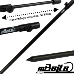Magic Baits Black Bankstick 50-85cm verstellbar Karpfen Auflagen & Banksticks