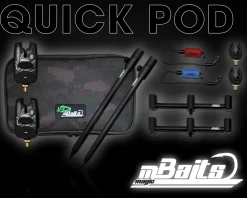Magic Baits Black Quick Rod Pod mit Tasche Bissanzeiger Rutenauflage Bobbin  Karpfen Rod Pod