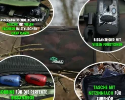 Magic Baits Black Quick Rod Pod mit Tasche Bissanzeiger Rutenauflage Bobbin  Karpfen Rod Pod