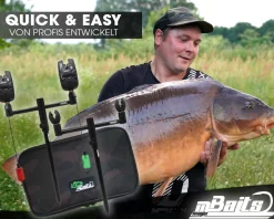 Magic Baits Black Quick Rod Pod mit Tasche Bissanzeiger Rutenauflage Bobbin  Karpfen Rod Pod