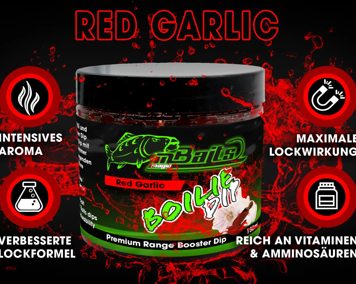 Magic Baits Boilie Dip Red Garlic Premium Range Dip Köderdip Aroma Bait Booster Futtermittel