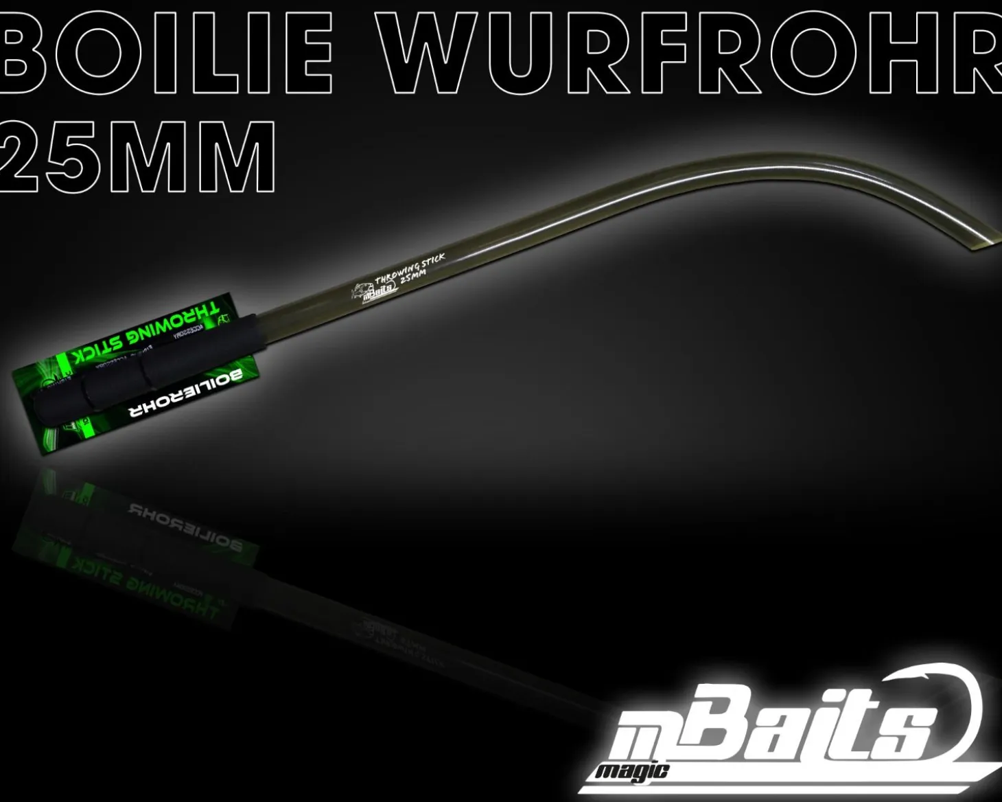 Magic Baits Boilierohr Wurfrohr Throwing Stick 25mm Futterrohr für Boilies Carp Wurfstab zum Karpfenanglen Karpfen Zubehör