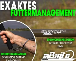 Magic Baits Boilierohr Wurfrohr Throwing Stick 25mm Futterrohr für Boilies Carp Wurfstab zum Karpfenanglen Karpfen Zubehör