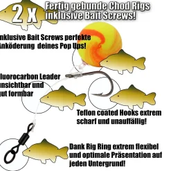 Magic Baits Chod Rig Boilierig Pop Up Rig 2 pcs Boilievorfach Zielfische