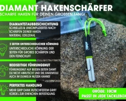 Magic Baits Diamond Hook Sharpener Doppelseitiger Diamant Hakenschärfer Hakenfeile Karpfenhaken Schärfer  Zielfische