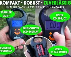 Magic Baits Digital Fischwaage 40kg Angelwaage Hängewaage Zugwaage  Angelzubehör