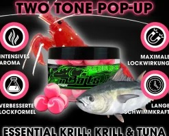 Magic Baits Essential Krill Two Tone Pop Ups 16mm Boilies Premium Range  Futtermittel