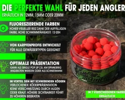 Magic Baits Fluo Pop Ups Red Natur Futtermittel