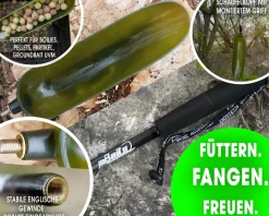 Magic Baits Futterschaufel Large mit Griff Futterkelle Big Bait Spoon and Handle Futterschaufel für Boilies Pellets Partikel zum Karpfenangeln Zielfische