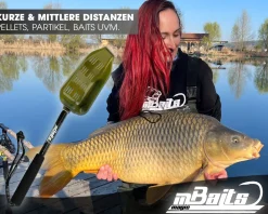 Magic Baits Futterschaufel Wide mit Griff Futterkelle Bait Spoon with Slots and Handle Futterschaufel für Boilies Pellets Partikel Zielfische