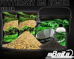 Magic Baits Futterset mit Eimer Groundbait Liquid Pellets Angelfutter Futtermittel