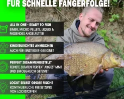Magic Baits Futterset mit Eimer Groundbait Liquid Pellets Angelfutter Futtermittel