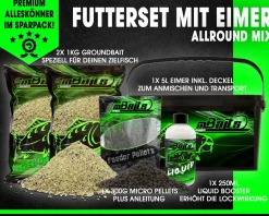 Magic Baits Futterset mit Eimer Groundbait Liquid Pellets Angelfutter Futtermittel