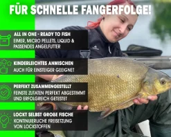Magic Baits Futterset mit Eimer Groundbait Liquid Pellets Angelfutter Futtermittel