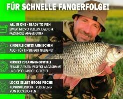Magic Baits Futterset mit Eimer Groundbait Liquid Pellets Angelfutter Futtermittel