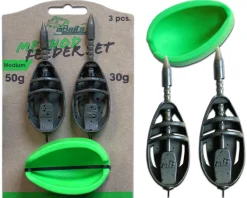 Magic Baits Method Feeder Set Medium 30+50g Feederkörbe und Feedermulde Futterkorb Inline Feeder Friedfischangeln