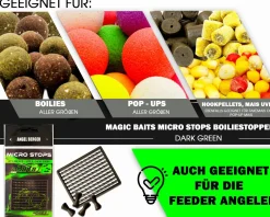 Magic Baits Micro Stops Boilie Stops Boiliestopper Hair Rig Bait Stops Carp Tackle Angelzubehör Karpfenangeln Karpfen Kleinteile