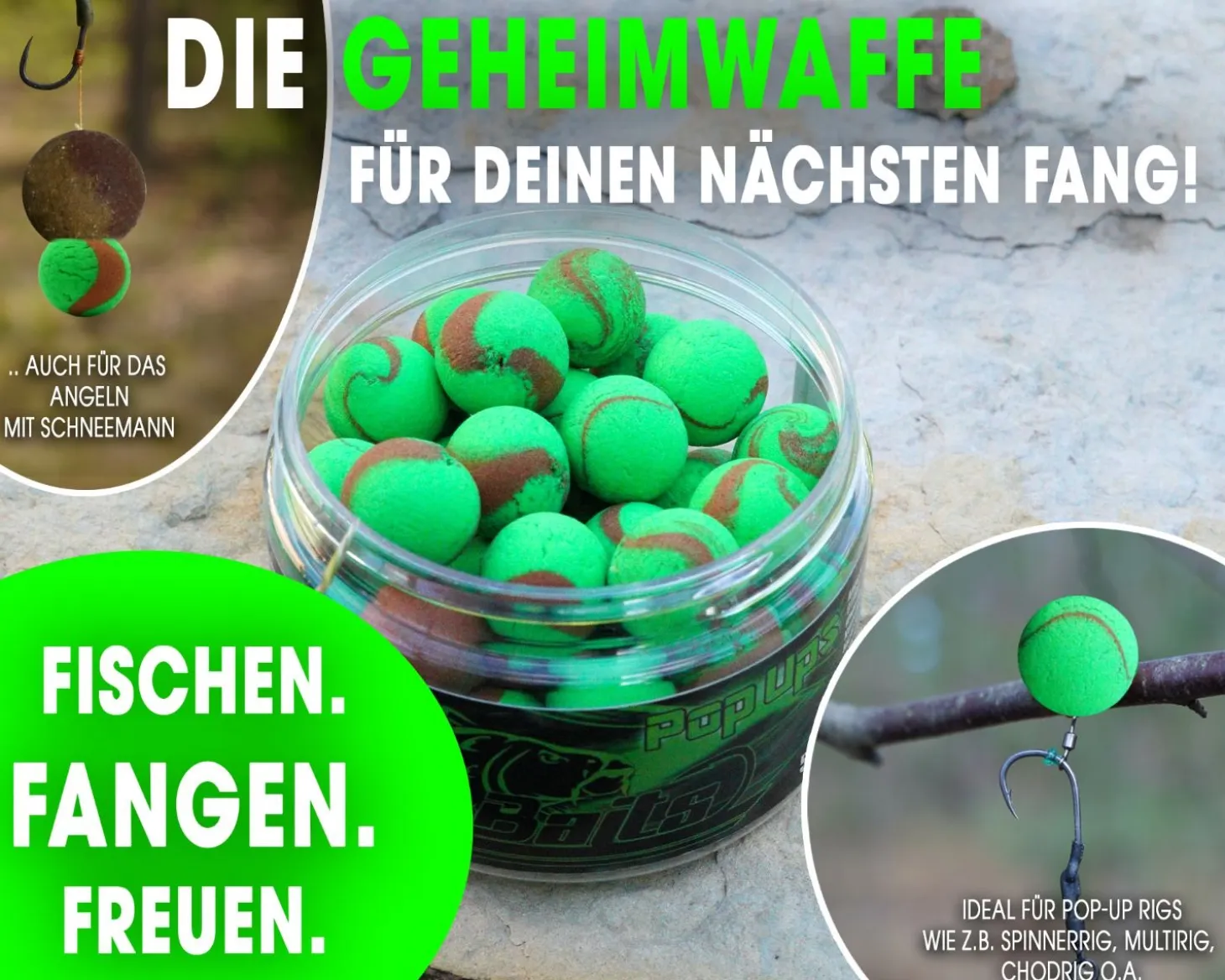 Magic Baits Natural Squid & Liver Two Tone Pop Ups 16mm Boilies Premium Range Futtermittel