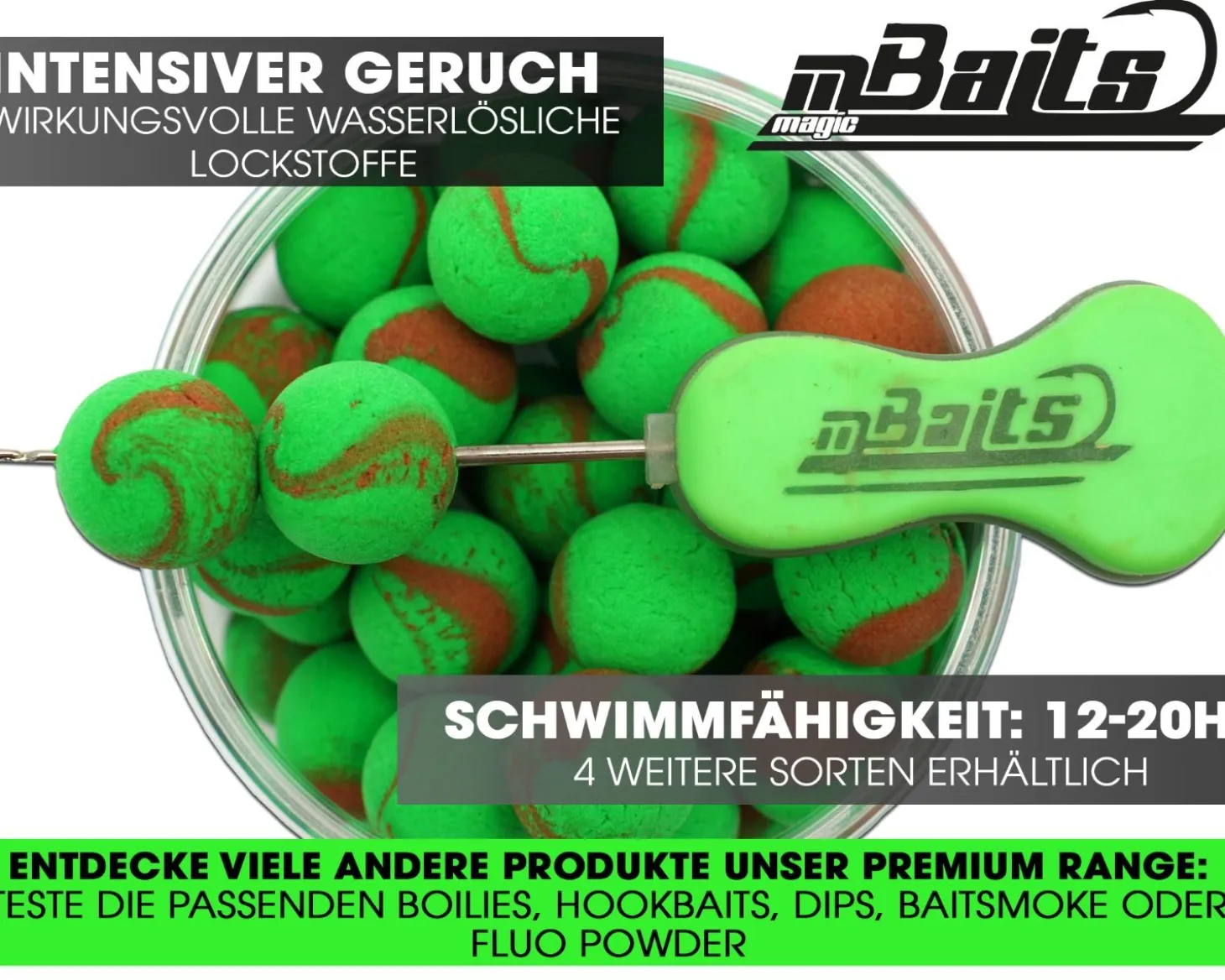 Magic Baits Natural Squid & Liver Two Tone Pop Ups 16mm Boilies Premium Range Futtermittel