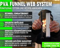 Magic Baits PVA Mesh 35 mm Funnel Web System wasserlösliches Netzmaterial zum Karpfenangeln Karpfen PVA