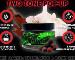 Magic Baits Red Garlic Two Tone Pop Ups 16mm Boilies Premium Range  Futtermittel