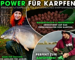 Magic Baits Red Halibut Pellets gelocht Futterpellets Carp Pellet Karpfenköder AngelköderKarpfenfutter zum Karpfenangeln Futtermittel