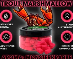 Magic Baits Trout Marshmallow Forellenköder schwimmend Forellenteig Angelköder Forelle Trout Bait-Monster Crab / Pink Futtermittel
