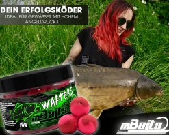 Magic Baits Two Tone Wafters Red Garlic Half Ups Half Pop Up Half Hookbait schwerelos Karpfenköder Boilie Futtermittel