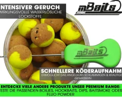 Magic Baits Two Tone Wafters Captain Banana Half Ups Half Pop Up Half Hookbait schwerelos Karpfenköder Boilie  Futtermittel