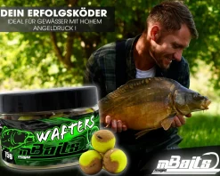 Magic Baits Two Tone Wafters Captain Banana Half Ups Half Pop Up Half Hookbait schwerelos Karpfenköder Boilie  Futtermittel