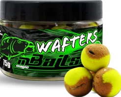 Magic Baits Two Tone Wafters Captain Banana Half Ups Half Pop Up Half Hookbait schwerelos Karpfenköder Boilie  Futtermittel