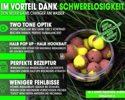 Magic Baits Two Tone Wafters Captain Banana Half Ups Half Pop Up Half Hookbait schwerelos Karpfenköder Boilie  Futtermittel