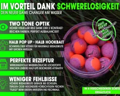 Magic Baits Two Tone Wafters Mulberry Supreme Half Ups Half Pop Up Half Hookbait schwerelos Karpfenköder Boilie Futtermittel