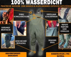 Magic Baits Wathose  Wader Watstiefel Watbekleidung PVC Nylon Wasserdicht Anglerhose  Angelkleidung