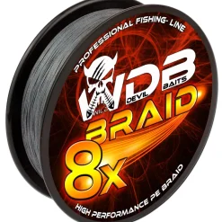 Wild Devil Baits 8 Braid Grey 300m geflochtene Angelschnur Angelschnur