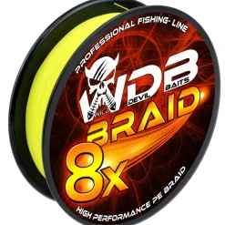 Wild Devil Baits 8 Braid Yellow 150m geflochtene Angelschnur  Angelschnur