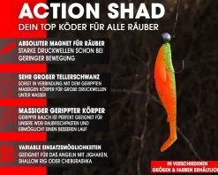 Wild Devil Baits Action Fire Tiger Shad Gummifisch Kunstköder Softlure Gummiköder Hecht Barsch Zander Angelköder Raubfischköder Angelköder