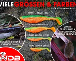 Wild Devil Baits Action Shad Natural Perch Gummifisch Kunstköder Softlure Gummiköder Hecht Barsch Zander Angelköder Raubfischköder Angelköder